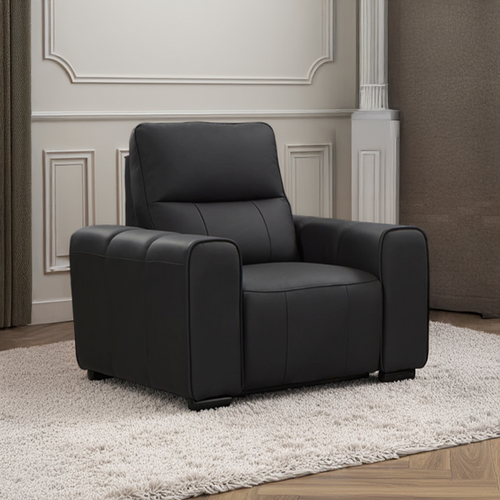 Belleza Genuine Leather Electric Reclining Armchair Black