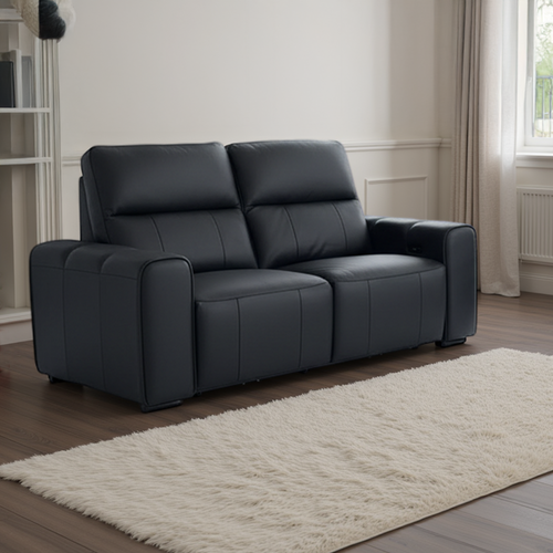 Belleza Genuine Leather Electric Reclining 3 + 2 Sofa Suite Black