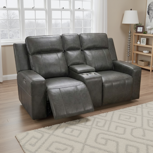 Barcino Electric Reclining 2 Seater Leather Look USB Charging