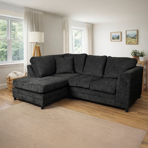 Monaco Chenille Fabric 4 Seater Corner Sofa - Full Back