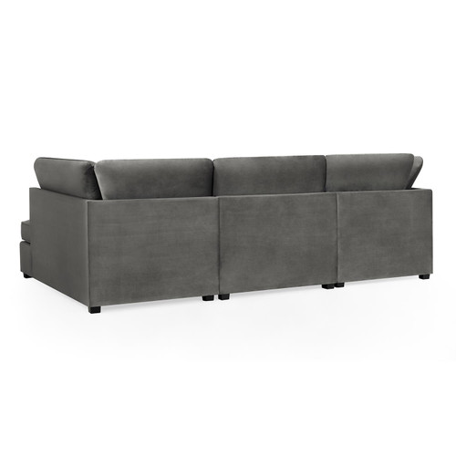 California Plush Velvet Beige, Black or Grey U shaped 6 Seater Sofa