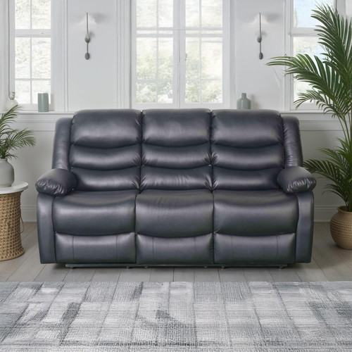 Cortland Leather Look Manual Reclining 3 Piece Sofa Sute 3 + 2 + 1