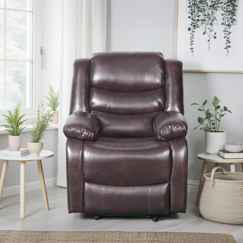 Cortland Leather Look Manual Reclining Armchair