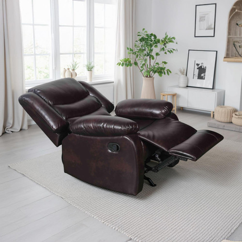 Cortland Leather Look Manual Reclining Armchair