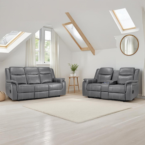 Orlando Leather Look Electric Reclining 3 + 2 Sofa Suite