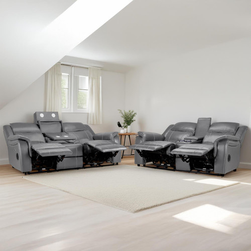 Orlando Leather Look Electric Reclining 3 + 2 Sofa Suite