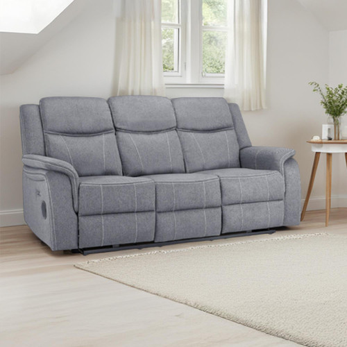 Orlando Grey Fabric 3 Piece Electric Reclining Sofa Suite 3 + 2 + 1