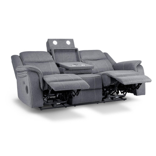 Orlando Grey Fabric 3 Piece Electric Reclining Sofa Suite 3 + 1 + 1