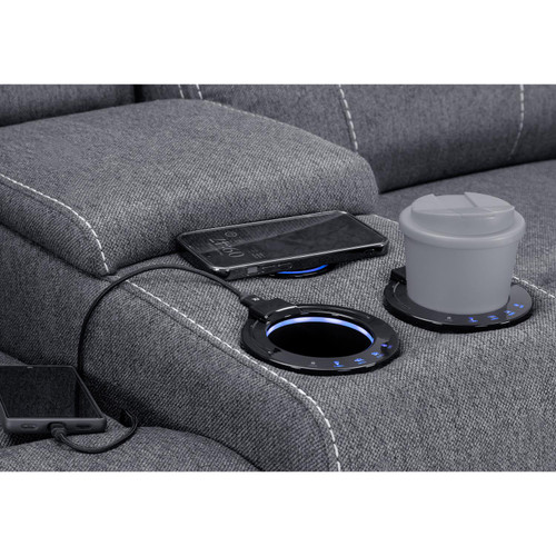 Orlando Grey Fabric 2 Seater Electric Reclining Sofa