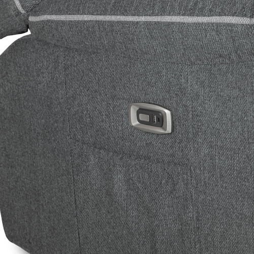 Harlow Graphite Grey Fabric Electric Reclining 3 Seater Sofa