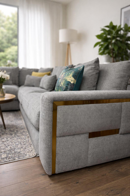 Juno Modern Fabric 5 Seater L Shaped Corner sofa