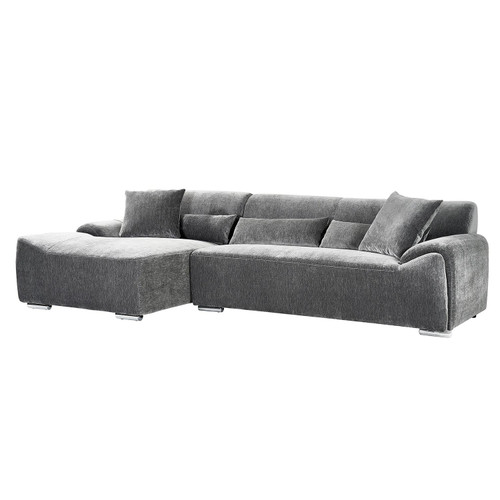 Monza L Shaped Chenille Fabric Left Hand Facing 4 Seater Corner Sofa