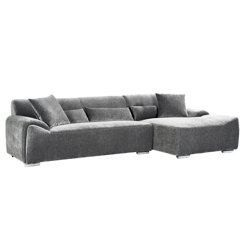 Monza L Shaped Chenille Fabric Right Hand Facing 4 Seater Corner Sofa