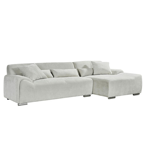 Monza L Shaped Chenille Fabric Right Hand Facing 4 Seater Corner Sofa