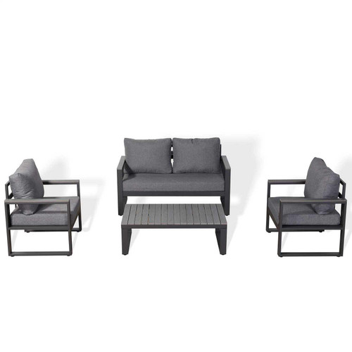 4 Seater Aluminium Garden Furniture Set with Coffee Table