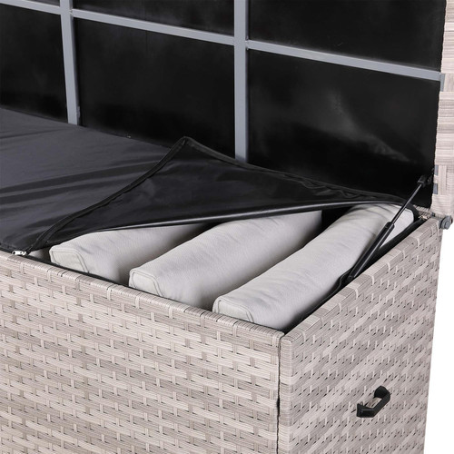 Outdoor Rattan Garden Cushion Storage Box with Lid