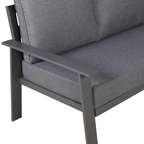 Outdoor Aluminium Corner Sofa Set with Rising Dining Table