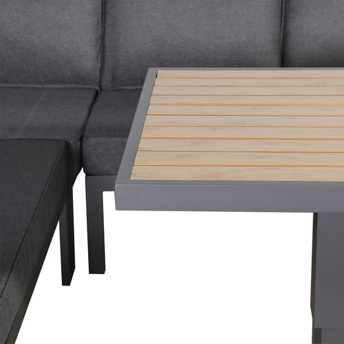 Outdoor Aluminium Corner Sofa Set with Rising Dining Table