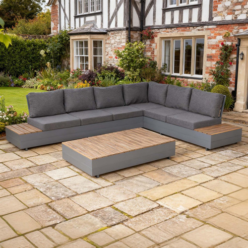 6 Seater Aluminium Garden Sofa Set with Coffee Table