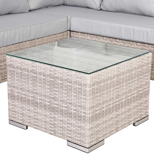 Outdoor L-Shaped Patio Sofa Set with Cushions & Table