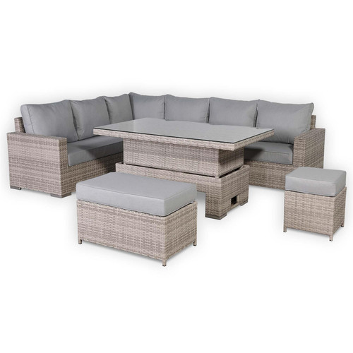 Outdoor Corner Sofa Set with Adjustable Rising Table