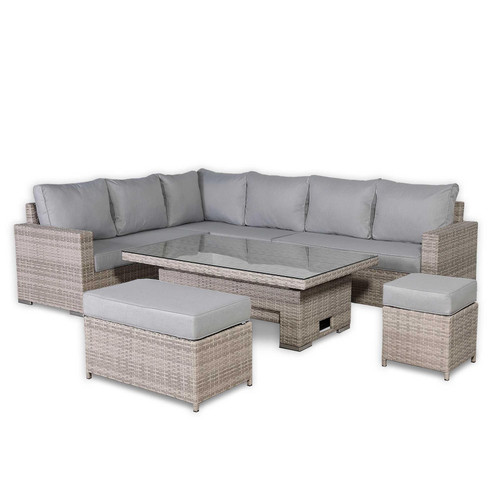 Outdoor Corner Sofa Set with Adjustable Rising Table