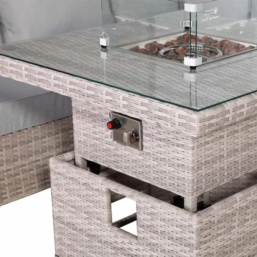 Outdoor Corner Sofa Set with Fire Pit Rising Dining Table