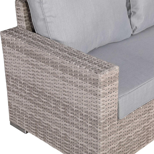 Outdoor Rattan Corner Sofa Set with Rising Table & Cushions