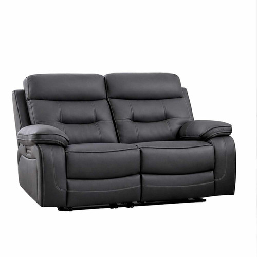 Renzo Grey Electric Recliner 2 Seater Sofa USB Charging