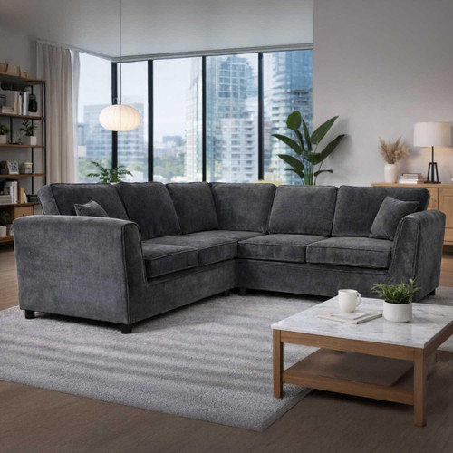 Ascott Large Corner Sofa 5 Seater Chenille Fabric Sofa