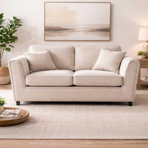 Ascott Sofa Set 3 + 2 Seater Chenille Fabric Beige or Charcoal