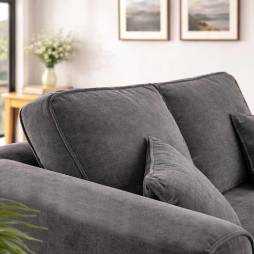 Ascott Sofa Set 3 + 2 Seater Chenille Fabric Beige or Charcoal