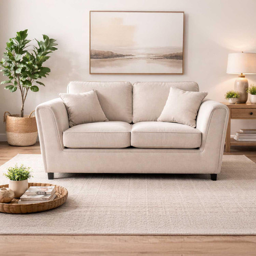 Ascott Sofa Set 3 + 2 Seater Chenille Fabric Beige or Charcoal