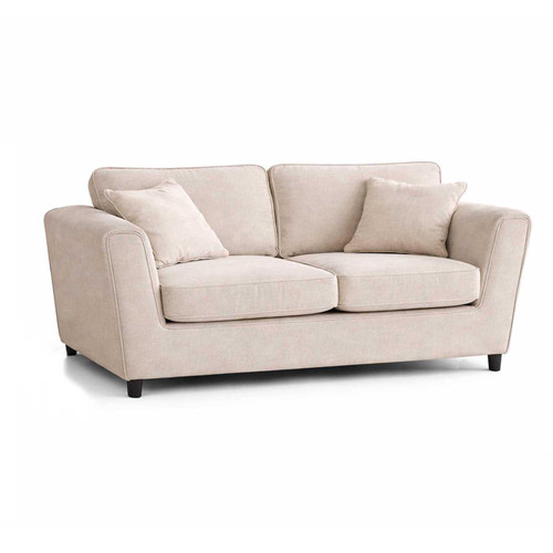ascot 3 seater fabric chenille cream beige sofa