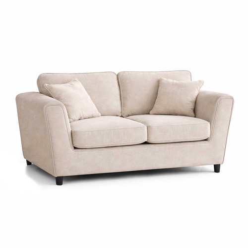 Ascott cream beige ivory nude 2 seater fabric sofa high back comfortable living room cheap settee couch