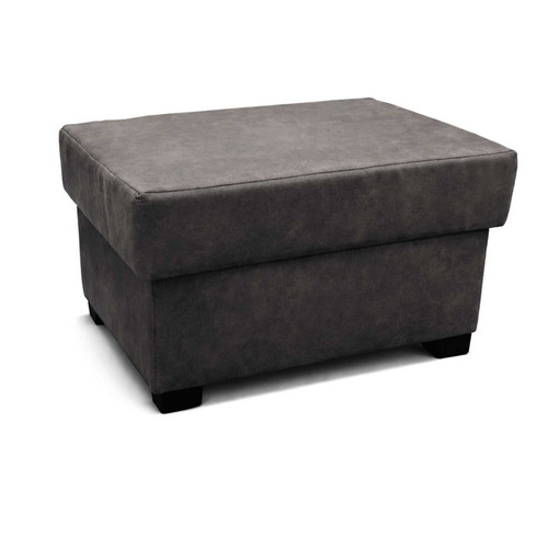Oakland Charcoal or Tan Leather Look Footstool