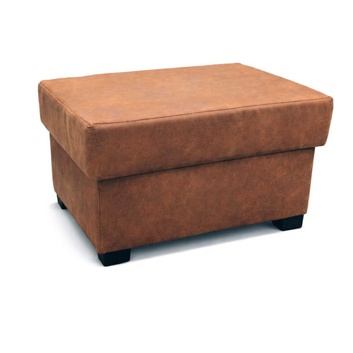 Oakland Charcoal or Tan Leather Look Footstool