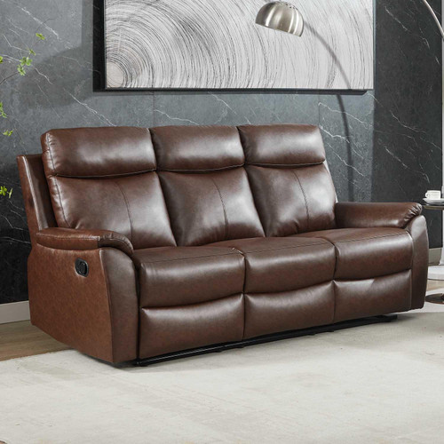 Ferndale 3 Seater Recliner Sofa Brown Leatheraire