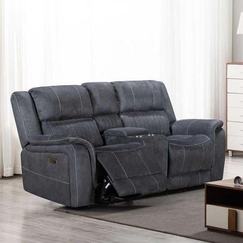Cassandra Grey Fabric Electric 3 Piece Sofa Suite 3 + 2 + 1