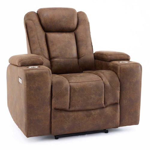 Juniper Electric Recliner 2+1+1 Sofa Set USB Cup Holders Brown or Grey