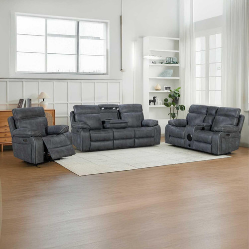 Tokyo 3 Piece Grey Electric Power Recliners 3 + 2 + 1