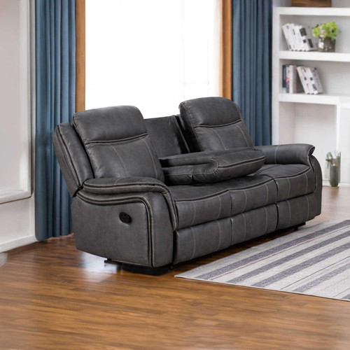Tara Grey Leather Look Manual Reclining 3 + 2 + 1