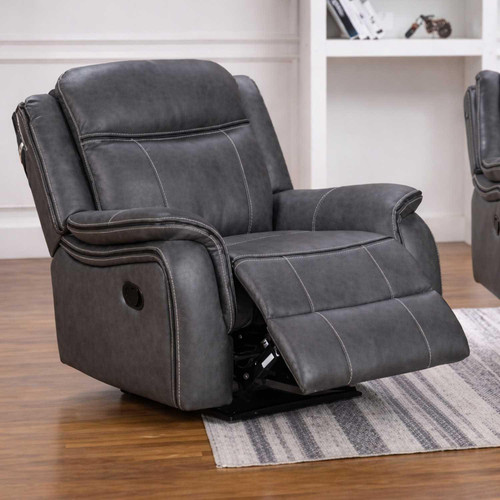 Tara Grey Leather Look Manual Reclining 3 + 2 + 1