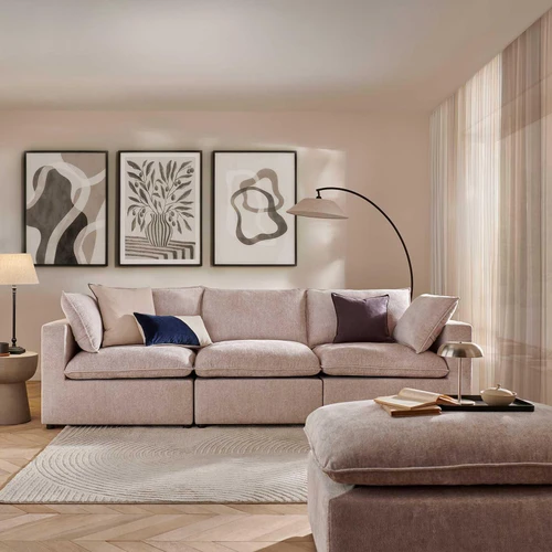 Symphony Modular 3-4 Seater L shaped Corner Sofa Pearl