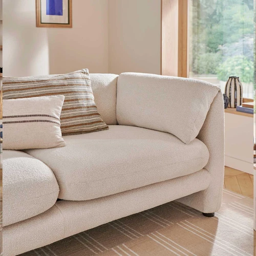 Chester Cream Boucle Fabric 3 + 1 + 1 - 3 Piece Sofa Suite