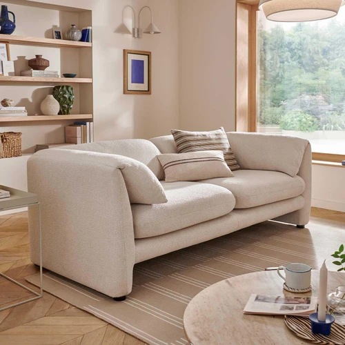 Chester Cream Boucle Fabric 3 + 1 + 1 - 3 Piece Sofa Suite