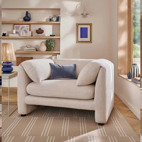 Chester Cream Boucle Fabric Armchair