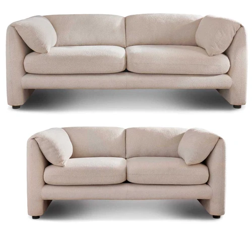 Chester Cream Boucle Fabric 3 + 2 Sofa Suite
