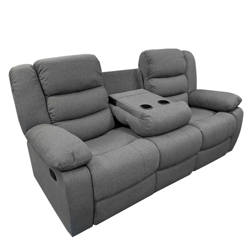 Manhattan Grey Fabric Reclining 3 Seater sofa