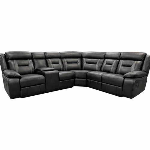 Nova Black L Shaped Electric Reclining Corner Sofa